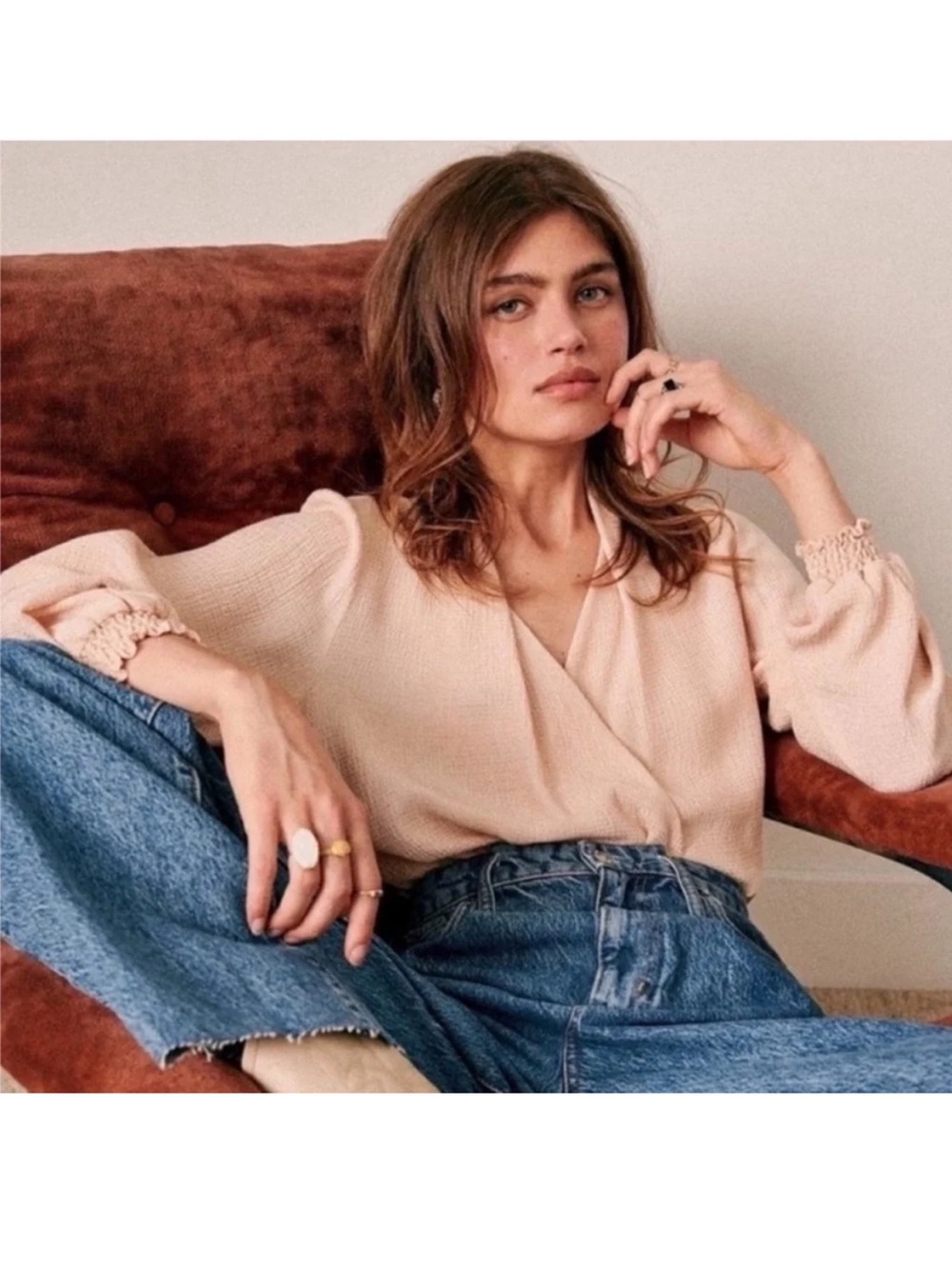Sezane abelia top blouse